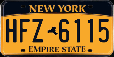 NY license plate HFZ6115