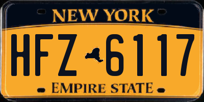 NY license plate HFZ6117