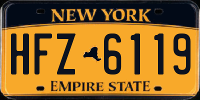 NY license plate HFZ6119