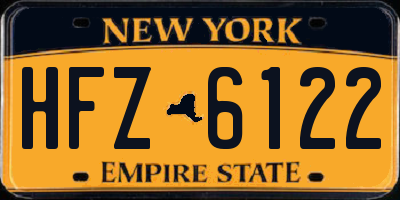 NY license plate HFZ6122
