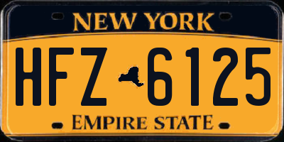 NY license plate HFZ6125