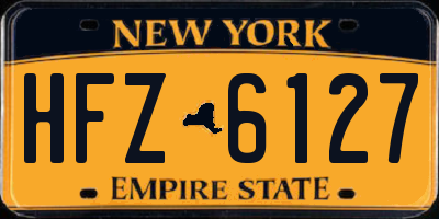 NY license plate HFZ6127
