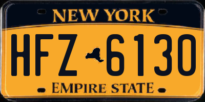 NY license plate HFZ6130