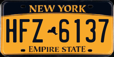 NY license plate HFZ6137