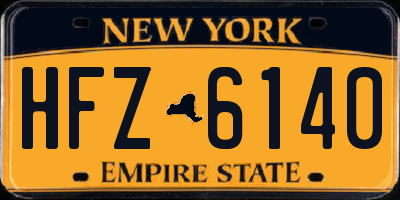 NY license plate HFZ6140