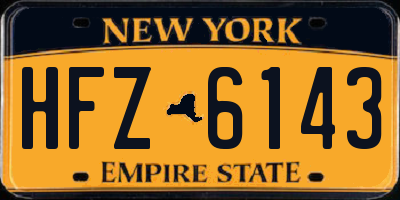 NY license plate HFZ6143