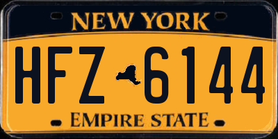 NY license plate HFZ6144