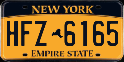 NY license plate HFZ6165