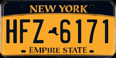 NY license plate HFZ6171