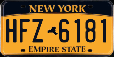 NY license plate HFZ6181