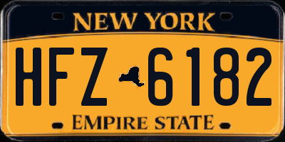NY license plate HFZ6182