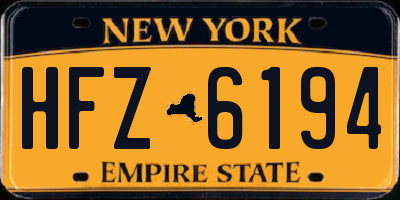 NY license plate HFZ6194