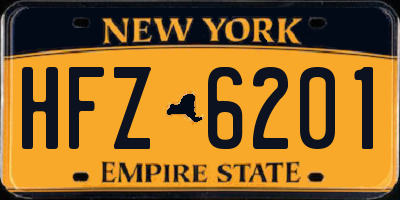 NY license plate HFZ6201