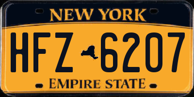 NY license plate HFZ6207