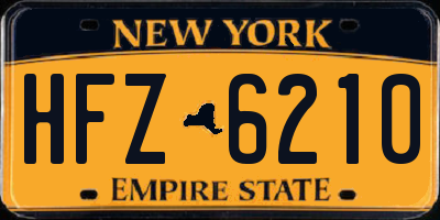 NY license plate HFZ6210