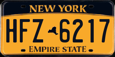 NY license plate HFZ6217