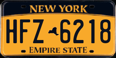 NY license plate HFZ6218
