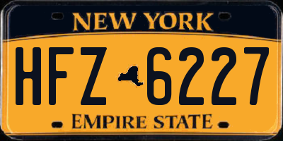 NY license plate HFZ6227