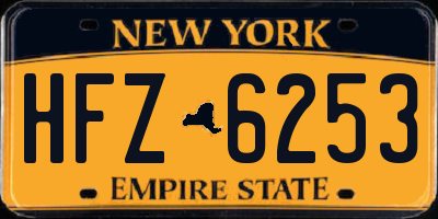 NY license plate HFZ6253
