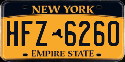 NY license plate HFZ6260