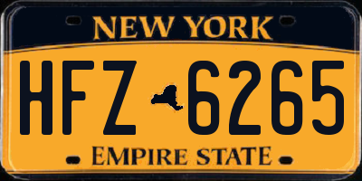 NY license plate HFZ6265