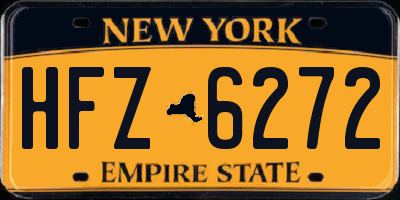 NY license plate HFZ6272