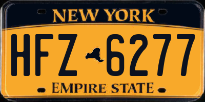 NY license plate HFZ6277