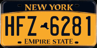 NY license plate HFZ6281