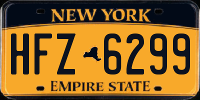 NY license plate HFZ6299