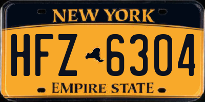 NY license plate HFZ6304
