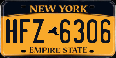 NY license plate HFZ6306