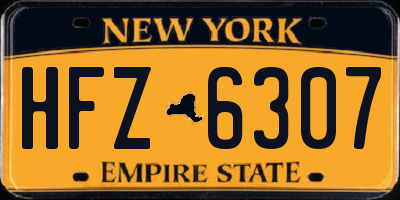 NY license plate HFZ6307