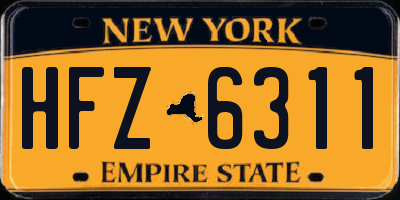 NY license plate HFZ6311