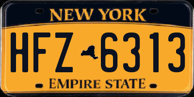 NY license plate HFZ6313