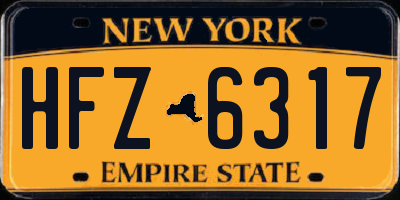 NY license plate HFZ6317