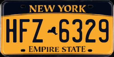 NY license plate HFZ6329
