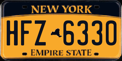 NY license plate HFZ6330