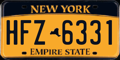 NY license plate HFZ6331