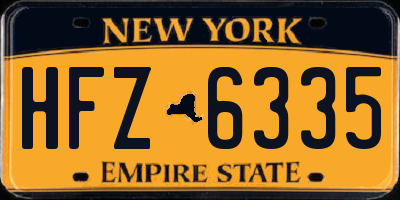 NY license plate HFZ6335