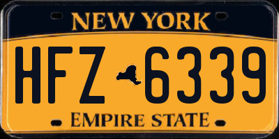 NY license plate HFZ6339