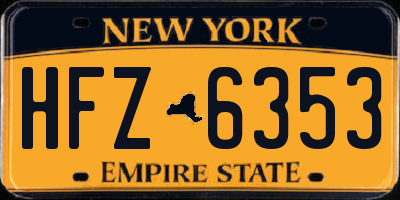 NY license plate HFZ6353