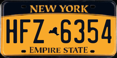 NY license plate HFZ6354
