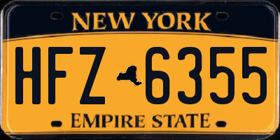 NY license plate HFZ6355