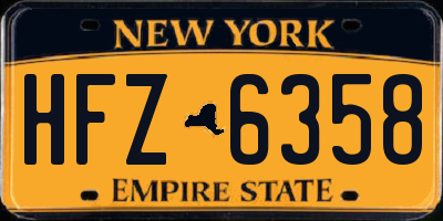 NY license plate HFZ6358