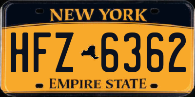 NY license plate HFZ6362