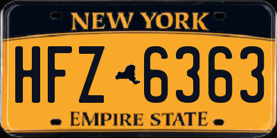 NY license plate HFZ6363