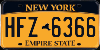 NY license plate HFZ6366