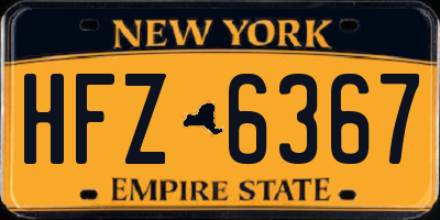NY license plate HFZ6367