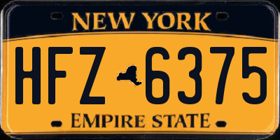 NY license plate HFZ6375