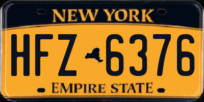 NY license plate HFZ6376